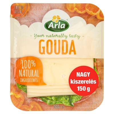 Arla zsíros, félkemény, szeletelt gouda sajt 150 g