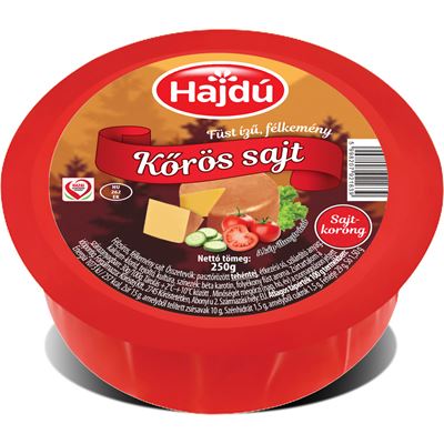 Hajdú Kőrös füstölt, félzsíros, félkemény sajtkorong 250 g