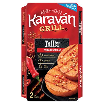 KARAVÁN Grill Tallér csípős paprikás grillsajtkészítmény tejszínnel 2 x 70 g (140 g)