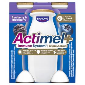DANONE Actimel+ áfonya- és feketeszeder ízű joghurtalapú ital 4 x 100 g (400 g)