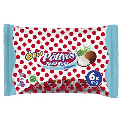 Pöttyös Óriás Túró Rudi Kókuszos 6 x 51 g