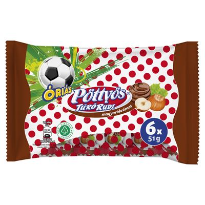 Pöttyös óriás Túró Rudi Mogyorós 6 x 51 g