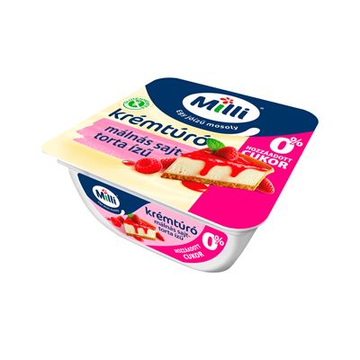 Milli Málnás Sajttorta Ízű Krémtúró 0%+Cukor 90g