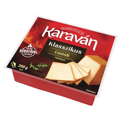 KARAVÁN Klasszikus natúr füstölt, zsíros ömlesztett sajt 200 g