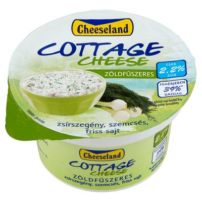 Cheeseland zöldfűszeres, zsírszegény, szemcsés, friss sajt 150 g