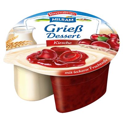 Milram grízpuding meggykészítménnyel 175 g