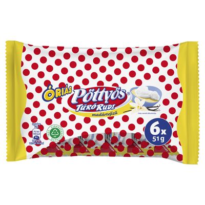 Pöttyös Óriás Túró Rudi Madártejes 6 x 51 g