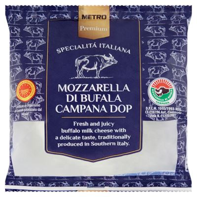 METRO Prémium Mozzarella di Bufala Campana DOP Zsíros Lágy Sajt Bivalytejből 125 g