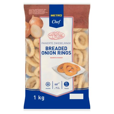 METRO Chef Gyorsfagyasztott, Elősütött, Panírozott Hagymakarikák 1 kg