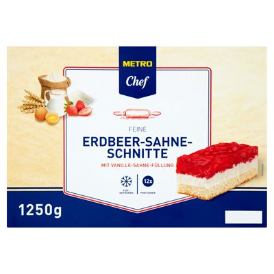 METRO Chef Gyorsfagyasztott Epres Sütemény Vaníliakrémmel 1,25 kg