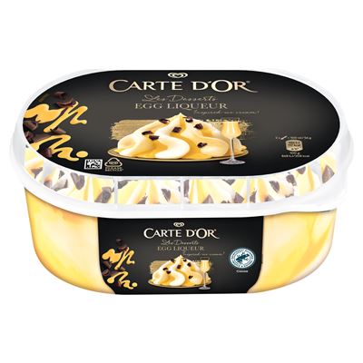 CARTE D'OR vanília ízű jégkrém és tojáslikőrrel ízesített jégkrém 825 ml