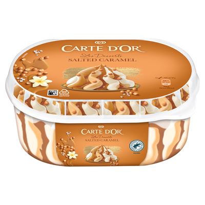 CARTE D'OR karamelles jégkrém és vanília ízű jégkrém sós karamelles szósszal 825 ml