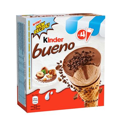 kinder Bueno Classic mogyorós jégkrém mogyorós töltelékkel ostyatölcsérben 4 db 248 g