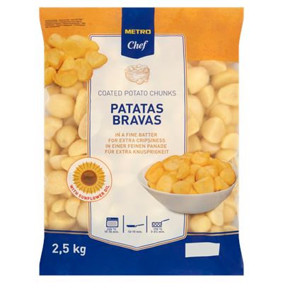 METRO Chef Gyorsfagyasztott, Elősütött, Házias Sütlburgonya ( Patatas Bravas ) 2,5 kg