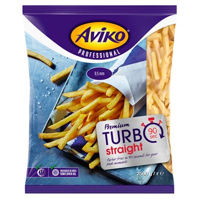 AVIKO Premium Turbo Plus Elősütött, Gyorsfagyasztott Hasábburgonya 9,5 mm 2,5 kg