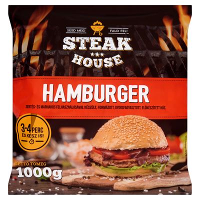 Steak House Gyorsfagyasztott Hamburger 1 kg