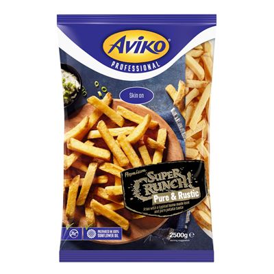 AVIKO Super Crunch Pure&Rustic Gyorsfagyasztott Hasábburgonya 2,5 kg