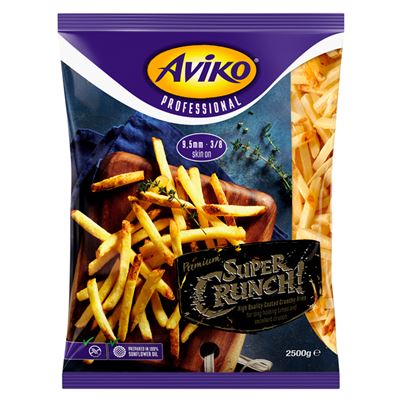 AVIKO Professional Elősütött És Gyorsfagyasztott Héjas Hasábburgonya Ropogós Bevonattal 9 mm 2,5 kg