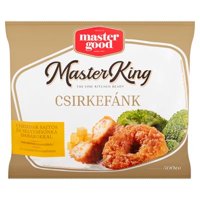 master good Master King gyorsfagyasztott csirkefánk cheddar sajtos és selyemsonka darabokkal 500 g