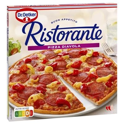 Dr. Oetker Ristorante pizza Diavola Csípős Pepperónival,Zöld Chili Szósszal 350 g