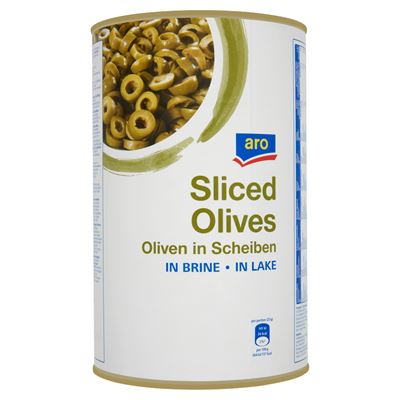 aro Zöld Olajbogyó Szeletelve Sós Lében 4,25 l