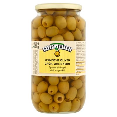 Happy Frucht zöld spanyol olajbogyó mag nélkül 900 g