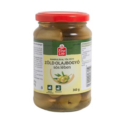 Fine Life Mandulával Töltött Zöld Olajbogyó 360g