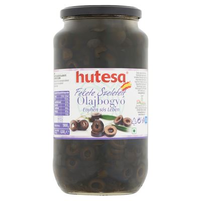 Hutesa fekete szeletelt olajbogyó enyhén sós lében 900 g