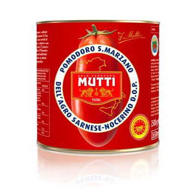 MUTTI San Marzano D.O.P Eredetvédett Hámozott Egész Paradicsom 2,5 kg