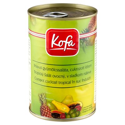 Kofa trópusi gyümölcssaláta, cukrozott lében 410 g