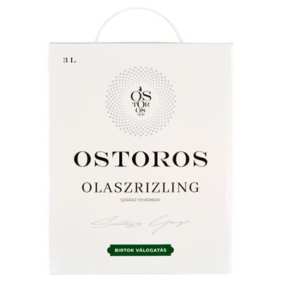 Ostoros Bag-In-Box Felső-Magyarországi Olaszrizling száraz fehérbor 12,5% 3 l