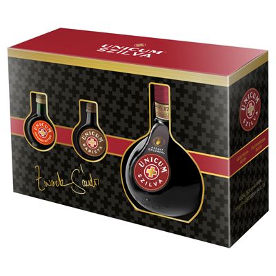 Unicum Szilva B&N díszdobozban 34,5% 700 ml+400 ml