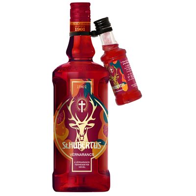 St. Hubertus Vérnarancs likőr 32% 500 ml + Vérnarancs likőr 32% 40 ml