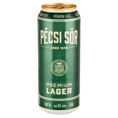 Pécsi Prémium Lager Világos Dobozos Sör 5% 500 ml