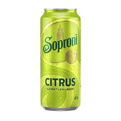 Soproni Citrus szűretlen lager sör 4% 500 ml