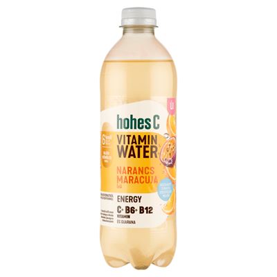 HOHES C Vitamin Water Energy narancs-maracuja ízesítésű, gyümölcstartalmú szénsavas üdítőital 500 ml