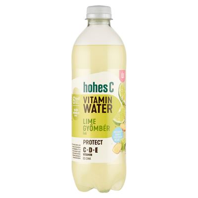 HOHES C Vitamin Water Protect lime-gyömbér ízesítésű, gyümölcs-tartalmú szénsavas üdítőital 500 ml