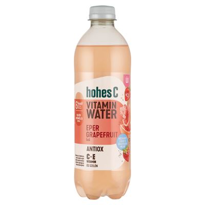 HOHES C Vitamin Water Antiox eper-grapefruit ízesítésű, gyümölcstartalmú szénsavas üdítőital 500 ml