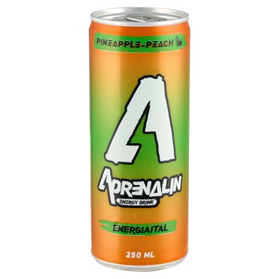 Adrenalin Ananász–őszibarack Szénsavas Energiaital 250 ml
