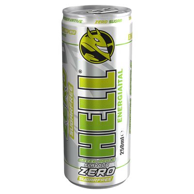 HELL ZERO GREEN APPLE Cukormentes Zöldalma Ízű Szénsavas Energiaital 250 ml