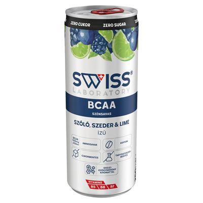 SWISS BCAA Zero Szőlő-szeder-lime Ízesítésű Alkoholmentes Ital Vitaminokkal 250 ml