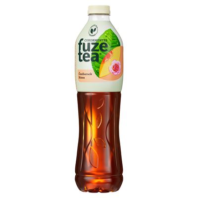 fuzetea energiamentes, szénsavmentes őszibarack- és rózsaízű üdítőital fekete tea kivonattal 1,5 l