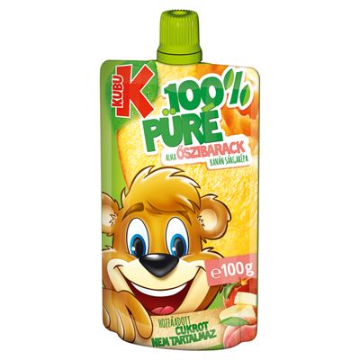 KUBU 100 % Alma-őszibarack-banán-sárgarépa Püré C-vitaminnal 12 x 100 g