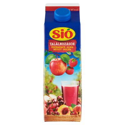 SIÓ Találkozások Rostos Őszibarack - Alma - Meggy - Málna Vegyes Gyümölcsital 12 % 1 l