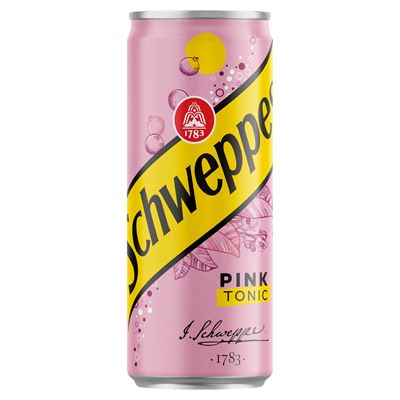 Schweppes Pink Tonic Feketeribizli ízű Szénsavas Üdítőital Cukorral és Édesítőszerekkel 330 ml