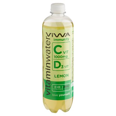 Viwa Vitaminwater Immunity Zero citrom ízű, energia- és szénsavmentes üdítőital vitaminokkal 600 ml
