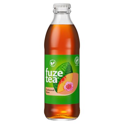 Fuze Tea szénsavmentes őszibarack- és rózsaízű üdítőital fekete tea kivonattal visszaváltható Üvegben 24 x 250 ml