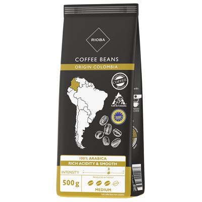 RIOBA Colombia Szemes Kávé 100% Arabica 500 g