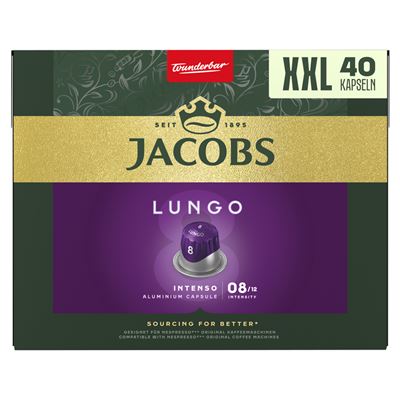 JACOBS Lungo Intenso őrölt-pörkölt kávé kapszulában 40 db 208 g