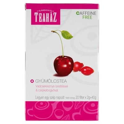 Gárdonyi Teaház gyümölcstea vadcseresznye ízesítéssel & csipkebogyóval 20 filter 40 g